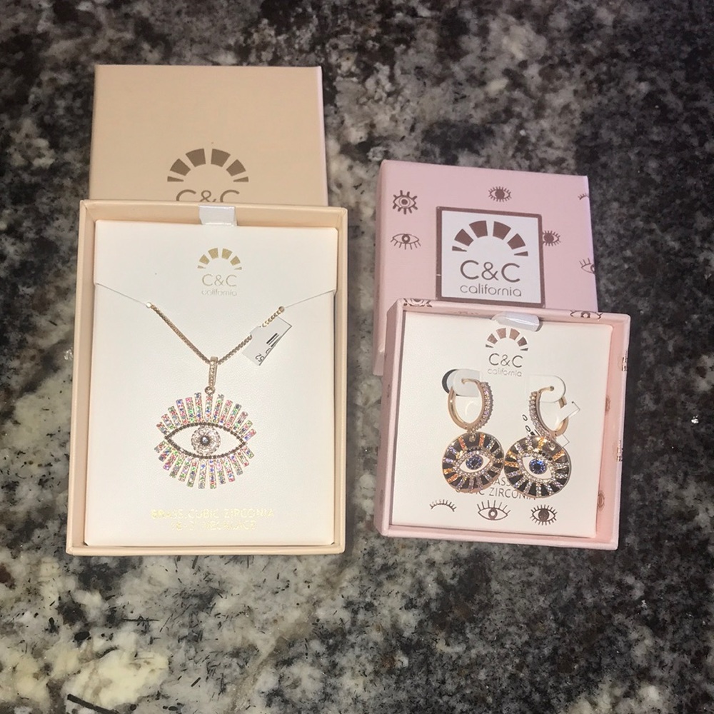 🧿✨EVIL EYE NECKLACE & EARRINGS ✨🧿